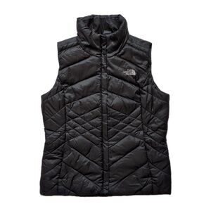 The North Face Women's Small Aconcagua 550 Down Puffer Vest Black Jacket Logo